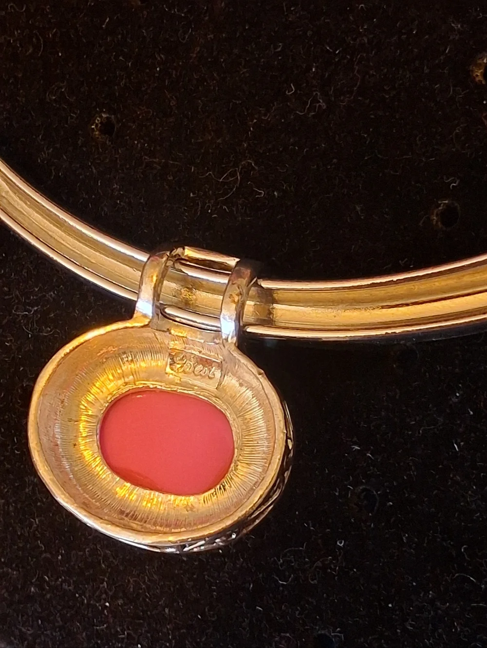 Elegant Pink Cabochon Silver Collar Necklace